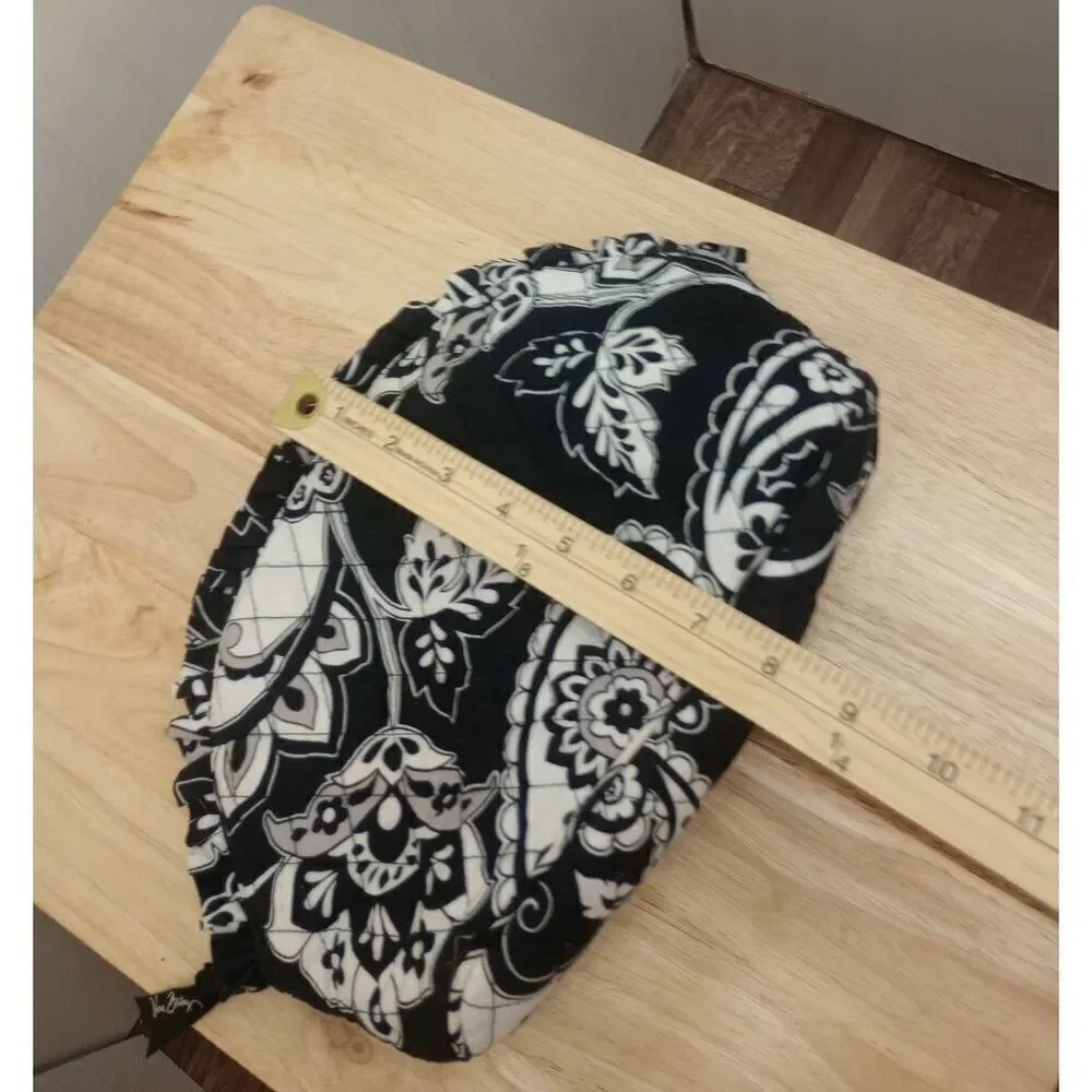 Vera Bradley black and white floral cosmetic bag zip top small
